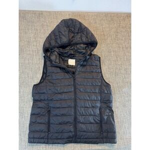 Copper Key Black Hooded Puffer Vest Size XL